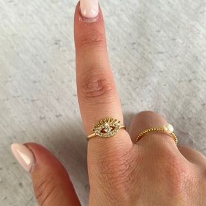 Adjustable evil eye ring. Never worn